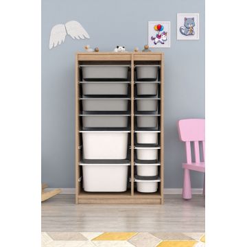 Dulap multifunctional, Estella, Montana Xs 2D4N8U, Gri Sonomo / Alb