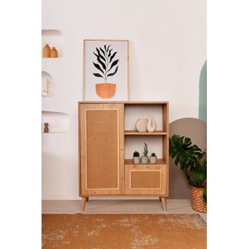 Dulap multifunctional, Wolina, Jüt Multi, 40x90x110 cm, Lemn de carpen, Stejar