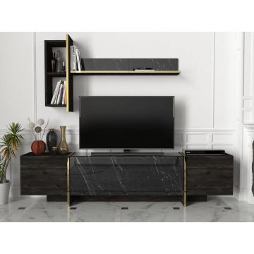 Biblioteca pentru Living Luxury Edition UnicUtil , 180 x 32 x 115 cm, Negru
