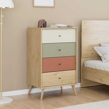 Comoda Adore Tiffany, 4 sertare, Multicolor, 60 x 99 x 44 cm Comoda Adore Tiffany, 4 sertare, Multicolor, 60 x 99 x 44 cm