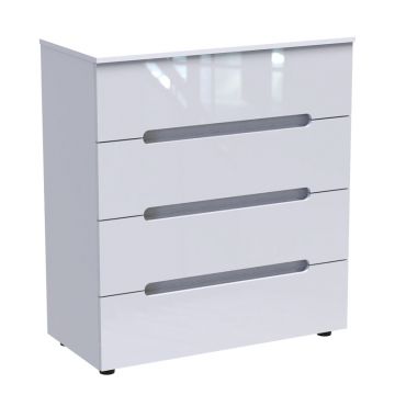 Comoda Afina  mdf , alb lucioasa 90x44x101cm Comoda Afina  mdf , alb lucioasa 90x44x101cm