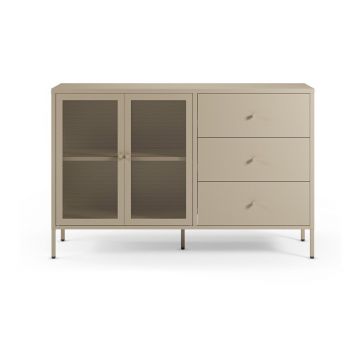 Comodă crem din metal 140x90x40 cm Fayna – Marckeric