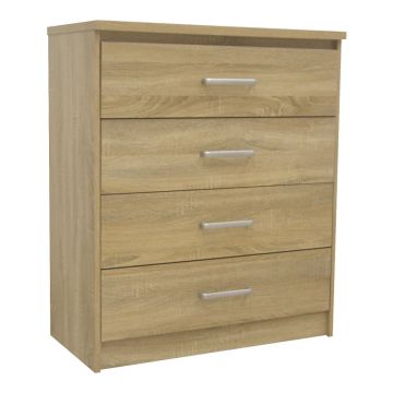 Comoda cu 4 sertare Olympus  , stejar deschis 80x40x95 Comoda cu 4 sertare Olympus  , stejar deschis 80x40x95