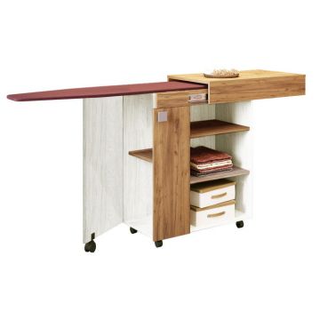 Comoda cu masa de calcat TEO, craft + frasin, 172 71x46x86 cm