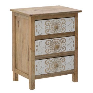 Comoda Daria lemn, 3 sertare, Alb 72x35x76cm Comoda Daria lemn, 3 sertare, Alb 72x35x76cm