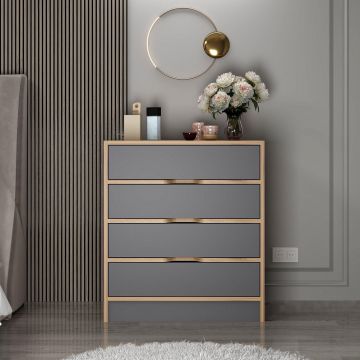 Comoda Elina - 8172, Nuc, 70x40x79 cm Comoda Elina - 8172, Nuc, 70x40x79 cm