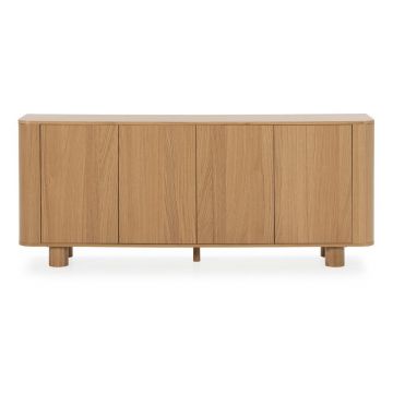 Comodă în culoare naturală cu aspect de lemn de stejar 180x75x40 cm Padoc – MOME