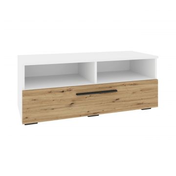 Comoda Kos, O Usa, 2 Polite, Alb/Stejar Artisan, 95 x 40 x 39 cm Comoda Kos, O Usa, 2 Polite, Alb/Stejar Artisan, 95 x 40 x 39 cm