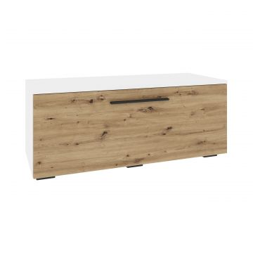 Comoda Kos, O Usa, Alb/Stejar Artisan, 95 x 40 x 39 cm Comoda Kos, O Usa, Alb/Stejar Artisan, 95 x 40 x 39 cm