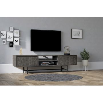 Comoda TV, Asse Home, Tauber, 180x50x40 cm, PAL, Antracit Comoda TV, Asse Home, Tauber, 180x50x40 cm, PAL, Antracit