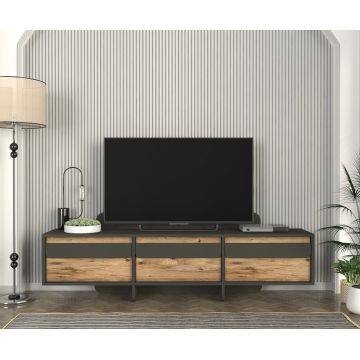 Comodă Tv Contemporary Line, 180 x 35 x 49, Antracit-Natur, UUTVU11, UnicUtil