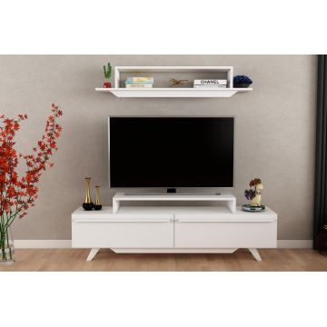 Comoda TV, Coraline, Harmony Unit, 150x49x31 cm, PAL, Alb Comoda TV, Coraline, Harmony Unit, 150x49x31 cm, PAL, Alb
