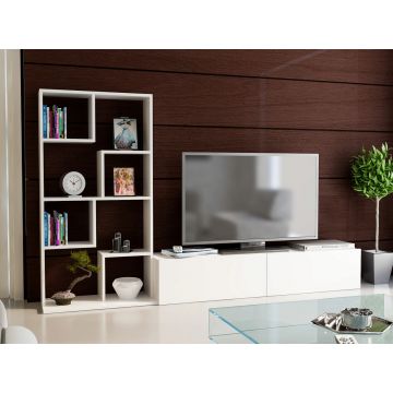 Comoda TV, Decorotika, Bare, 220x133 cm, PAL, Alb Comoda TV, Decorotika, Bare, 220x133 cm, PAL, Alb