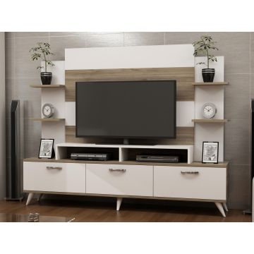 Comoda TV, Decorotika, Diana, 180x143x30 cm, PAL, Alb/Maro Comoda TV, Decorotika, Diana, 180x143x30 cm, PAL, Alb/Maro