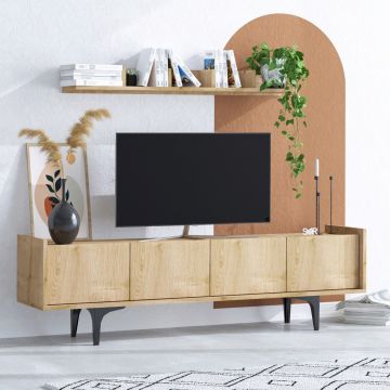 Comoda TV, Emerald, Cursa, 150x57x40 cm, PAL, Maro Comoda TV, Emerald, Cursa, 150x57x40 cm, PAL, Maro