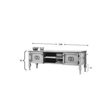 Comoda TV, Ephelia, Ada TV, 150x40x50 cm, MDF , Verde deschis