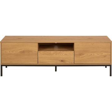 Comodă TV în culoare naturală cu aspect de lemn de stejar 140x45x40 cm Seaford – Actona
