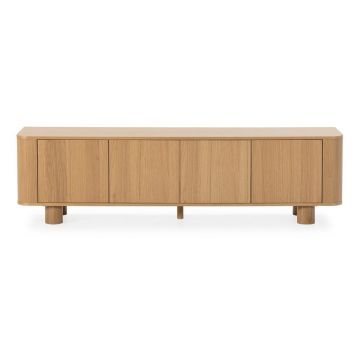 Comodă TV în culoare naturală cu aspect de lemn de stejar 180x50,5x40 cm Padoc – MOME
