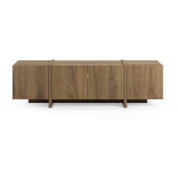 Comodă TV în culoare naturală cu aspect de lemn de stejar 180x55x35 cm Volia – Marckeric