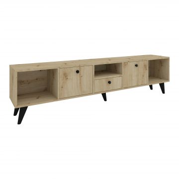 Comoda TV Malta, 3 Usi, 3 Casete, Stejar Artisan, 180 x 30 x 45 cm Comoda TV Malta, 3 Usi, 3 Casete, Stejar Artisan, 180 x 30 x 45 cm