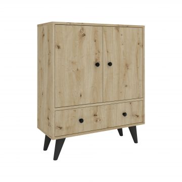 Comoda TV Malta, 3 Usi, Stejar Artisan, 75 x 30 x 90 cm Comoda TV Malta, 3 Usi, Stejar Artisan, 75 x 30 x 90 cm