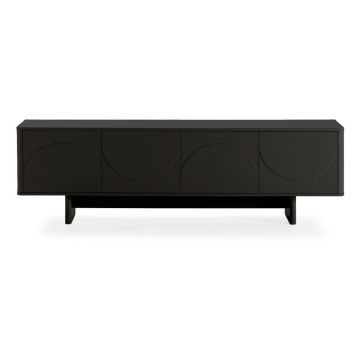 Comodă TV neagră 180x55x40 cm Solei – MOME