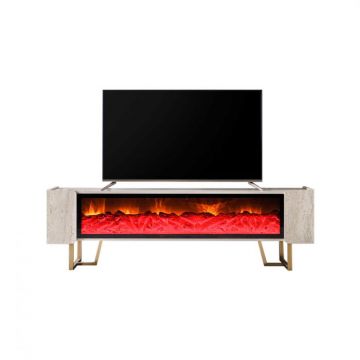 Comoda TV PANAMA, cu semineu, marmura, 180x40x48 cm Comoda TV PANAMA, cu semineu, marmura, 180x40x48 cm