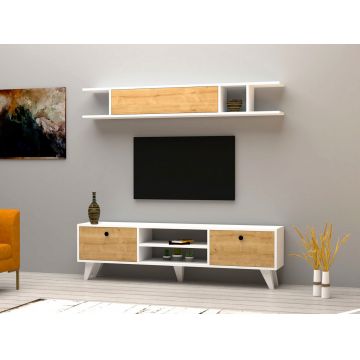 Comoda TV, Puqa Design, Italo, PAL, Alb / Pin Comoda TV, Puqa Design, Italo, PAL, Alb / Pin