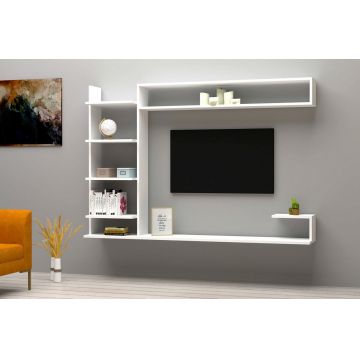 Comoda TV, Puqa Design, Noble, 180x121 cm, PAL, Alb Comoda TV, Puqa Design, Noble, 180x121 cm, PAL, Alb