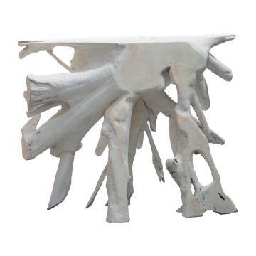 Consola Lyle  din lemn masiv lucrat manual alb 100x38x80cm Consola Lyle  din lemn masiv lucrat manual alb 100x38x80cm