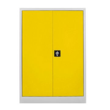 Dulap de depozitare cu incuietoare, Shelvoria, Js1002Sa, 92x130x40 cm, Otel, Gri / Galben