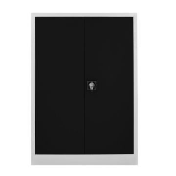 Dulap de depozitare cu incuietoare, Shelvoria, Js1002Sı, 92x130x40 cm, Otel, Gri/Negru