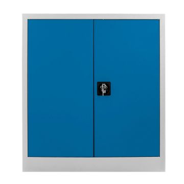 Dulap de depozitare cu incuietoare, Shelvoria,  Js1003Ma, 92x100x40 cm, Otel, Gri/Albastru
