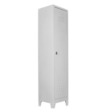 Dulap de depozitare cu incuietoare, Shelvoria, Js1009, 41x185x40 cm, Otel, Gri deschis
