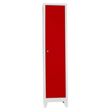Dulap de depozitare cu incuietoare, Shelvoria, Js1009Kı, 41x185x40 cm, Otel, Gri/Roșu