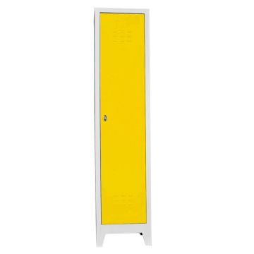 Dulap de depozitare cu incuietoare, Shelvoria, Js1009Sa, 41x185x40 cm, Otel, Gri / Galben