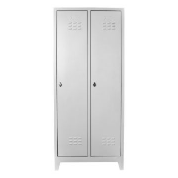 Dulap de depozitare cu incuietoare, Shelvoria, Js1011, 79x185x40 cm, Otel, Gri deschis