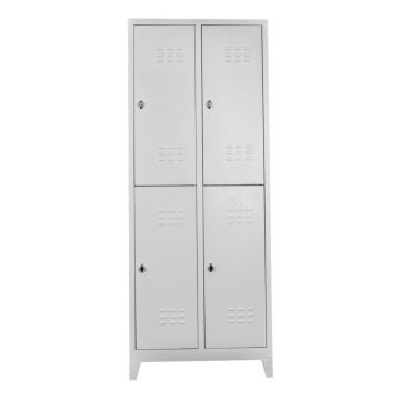 Dulap de depozitare cu incuietoare, Shelvoria, Js1013, 79x200x40 cm, Otel, Gri deschis
