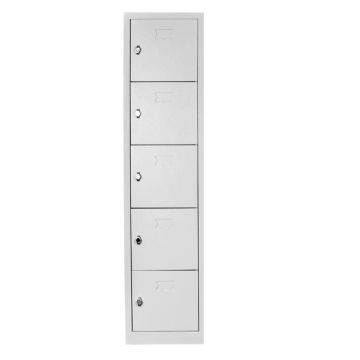 Dulap de depozitare cu incuietoare, Shelvoria, Js1016, 41x170x40 cm, Otel, Gri deschis