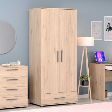 Dulap Haine Adore Trendline cu 2 usi si sertar, 80 x 187 x 52 cm Dulap Haine Adore Trendline cu 2 usi si sertar, 80 x 187 x 52 cm