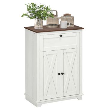 HOMCOM Bufet de depozitare cu multiple spații de depozitare, 2 uși cu raft reglabil, 1 sertar, dim. 60L x 30Ad x 87,5Î cm | Aosom Romania