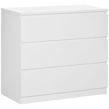 HOMCOM Comodă 3 sertare, Dulap de depozitare elegant pentru dormitor, interior, 80l x 39P x 73H cm | Aosom Romania