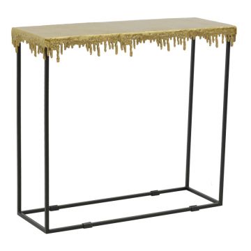 Masa consola Bulco metal auriu-negru 80.5x28x72 cm Masa consola Bulco metal auriu-negru 80.5x28x72 cm