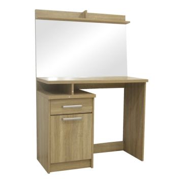 Masa de toaleta cu oglinda Olympus, Stejar, 90x39x75 cm Masa de toaleta cu oglinda Olympus, Stejar, 90x39x75 cm