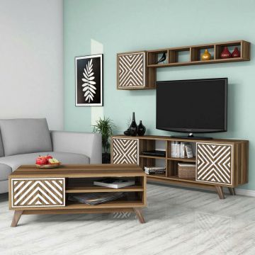 Set mobilier living, Hommy Craft, Inci, PAL, Nuc/Alb Set mobilier living, Hommy Craft, Inci, PAL, Nuc/Alb
