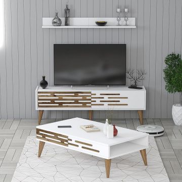 Set mobilier living, Hommy Craft, Valensiya 140, PAL, Alb Set mobilier living, Hommy Craft, Valensiya 140, PAL, Alb
