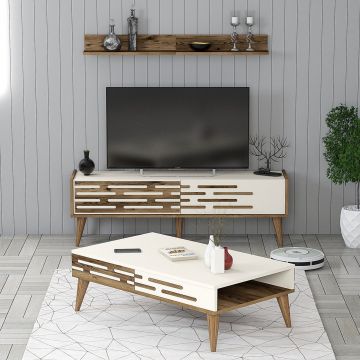 Set mobilier living, Hommy Craft, Valensiya 140, PAL, Maro/Crem