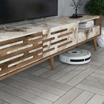 Set mobilier living, Hommy Craft, Valensiya, PAL, Nuc / Alb / Marmură Set mobilier living, Hommy Craft, Valensiya, PAL, Nuc / Alb / Marmură