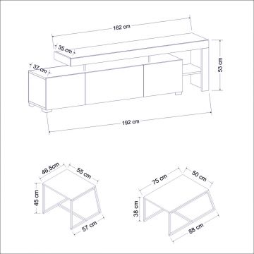 Set mobilier living, Inarch, Beliz, PAL, Alb