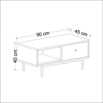 Set mobilier living, Inarch, Naturel, PAL, Antracit / Safir